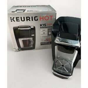 Keurig Hot K15 Classic Series K-Cup Black Single Serve Coffee Maker w/ Box Pod